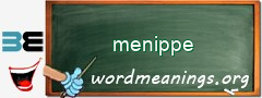 WordMeaning blackboard for menippe